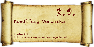 Kovácsy Veronika névjegykártya