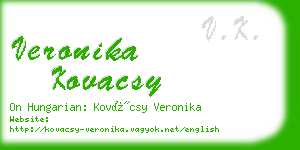 veronika kovacsy business card